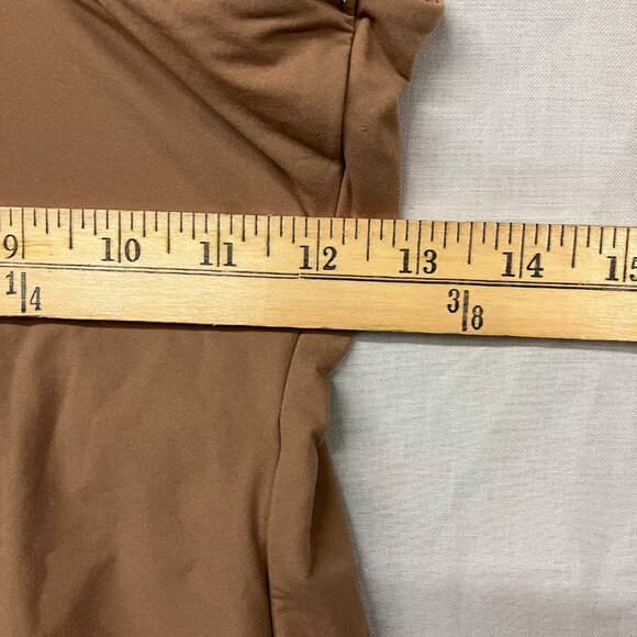 Auden Women's L Brown 4-Way Stretch Cami Bodysuit Adjustable Straps Scoop Neck - Picture 11 of 12